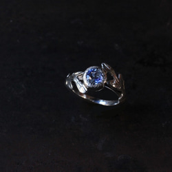 ネパール産　カイヤナイトのリーフリング  azur /silver 3枚目の画像
