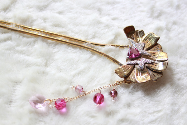 コスモスのかんざし/真鍮/azur