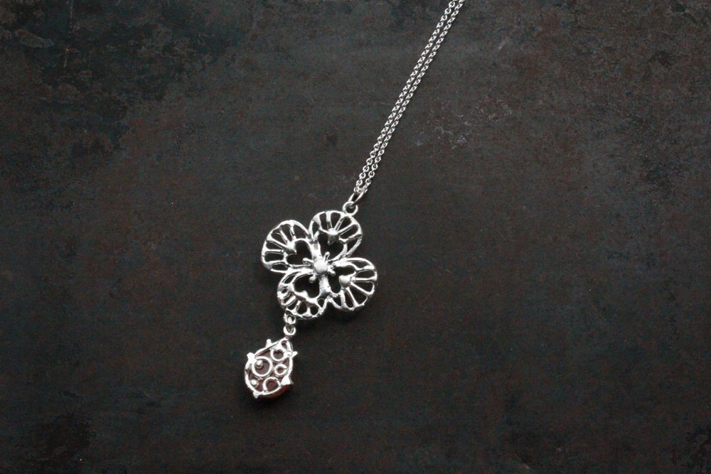 サンストーンのお花ネックレス/silver/azur