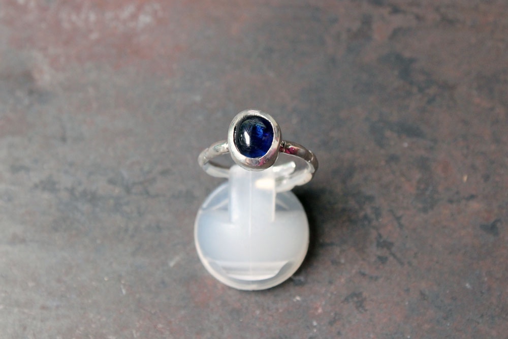 ネパール産　カイヤナイトのフリーリング silver/azur        Ω