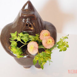 黒天目ゴリラの花瓶 3 / Gorilla Vase 3 一輪挿し・花瓶・花器