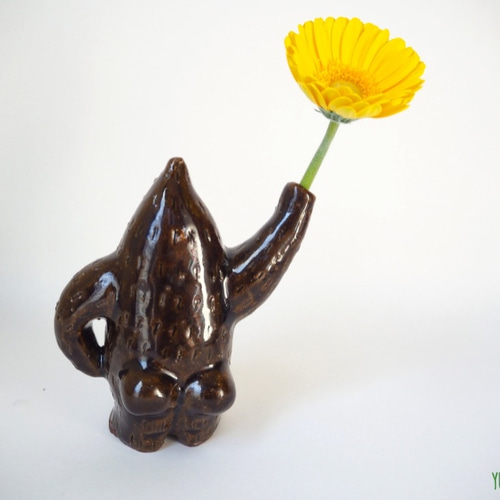 飴色ゴリラの花瓶/Color Gorilla Vase(brown) 一輪挿し・花瓶・花器 YU