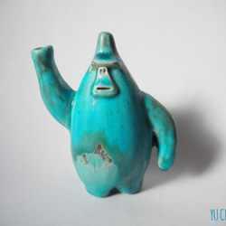 ターコイズゴリラの花瓶1/Color Gorilla Vase(turquoise blue1) 1枚目の画像