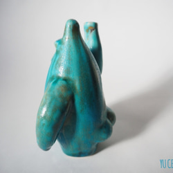 ターコイズゴリラの花瓶1/Color Gorilla Vase(turquoise blue1) 2枚目の画像