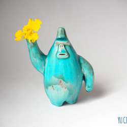 ターコイズゴリラの花瓶1/Color Gorilla Vase(turquoise blue1) 3枚目の画像