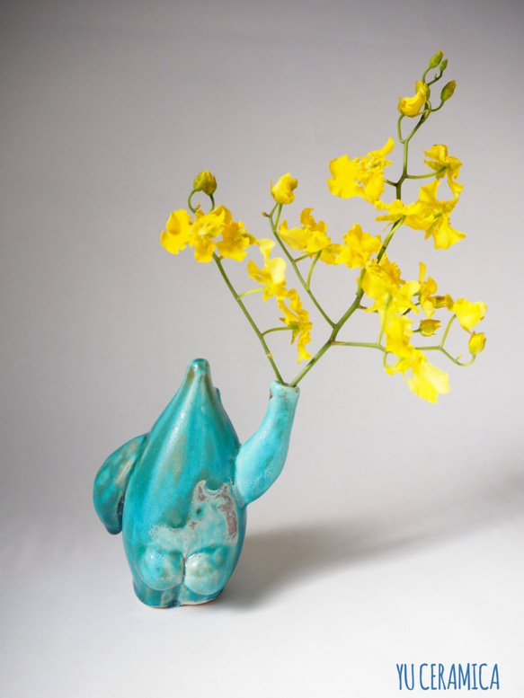 ターコイズゴリラの花瓶1/Color Gorilla Vase(turquoise blue1) 5枚目の画像