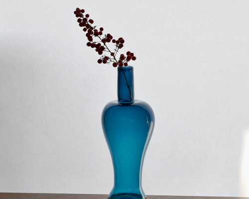 青の花瓶 一輪挿し・花瓶・花器 SAKIKO GLASS DESIGN 通販 10926225