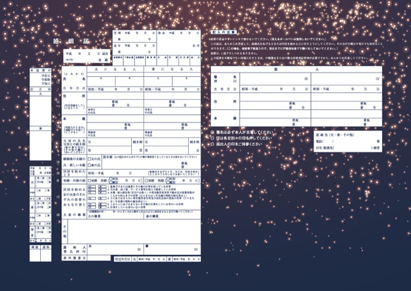 星降る夜、婚姻届 1枚目の画像