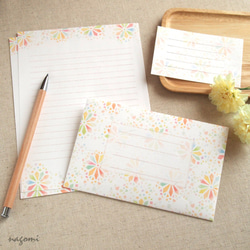 和紙封筒のレターセット「花硝子・彩り」柄 5枚目の画像