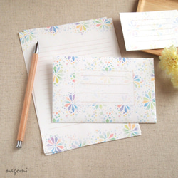 和紙封筒のレターセット「花硝子・幻想」柄 2枚目の画像
