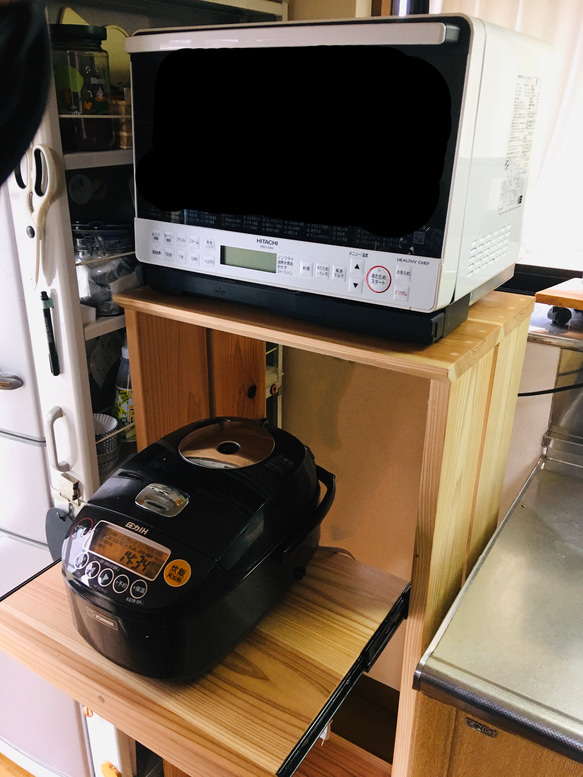 杉無垢板のレンジ台 オーダー自由 棚・シェルフ・ラック CHISEL&WOOD