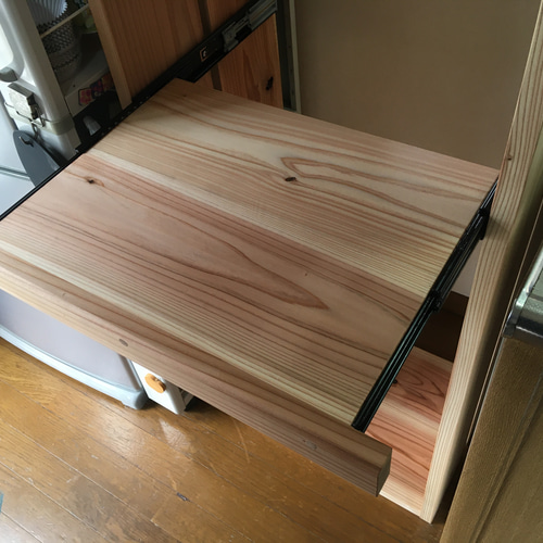 無垢板レンジ台】天然木・収納棚・サイドキャビネット・手作り高級