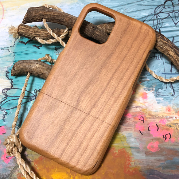 【予約専用】天然木製素材 ウッド 木製 彫刻 iPhone12シリーズ 4枚目の画像