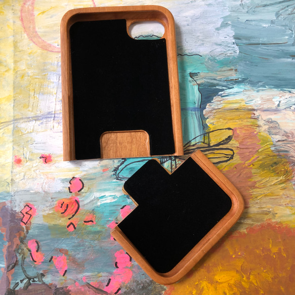 【無地】天然木製素材 ウッド 木製 彫刻 iPhone8ケース iPhone7ケース　iPhoneSE2 4枚目の画像