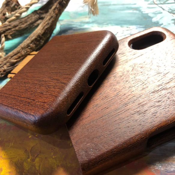 【旧】名入れも可能！ 天然木製素材 ウッド 木製 彫刻 iPhoneXケース 4枚目の画像