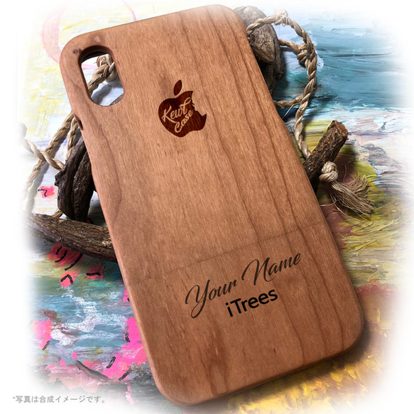 【新あり】100％ 天然木製素材 ウッド 木製 彫刻 iPhoneケース 2枚目の画像