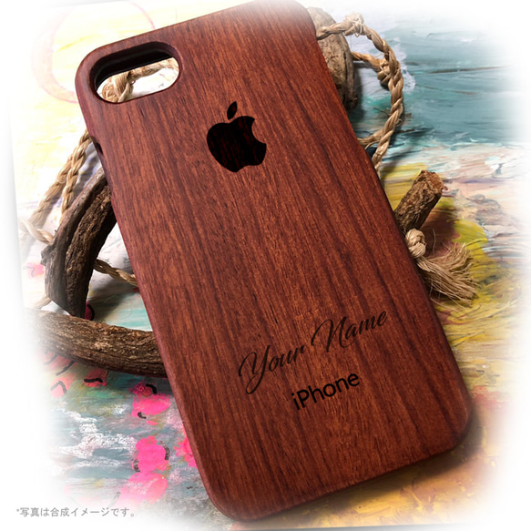 【旧】天然木製素材 ウッド 木製 彫刻 iPhoneケース 2枚目の画像