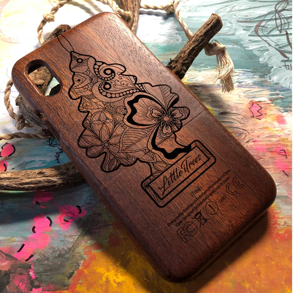 【木製iPhoneケース】 写真画像送るだけ あなただけの オーダーメイド デザイン彫刻 木製iPhone ケース 6枚目の画像