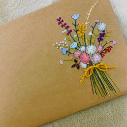 紙刺繍　封筒(花束) 3枚目の画像