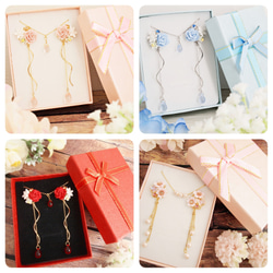 Pink Rose Coffret ~Earring ver.~ (Tsumami work *Made to order) 第8張的照片