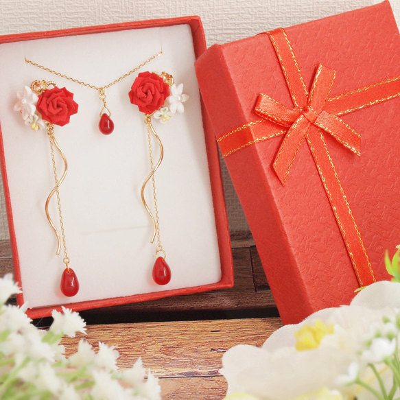 Red Rose Coffret ~Pierce ver.~ (Tsumami work *Made to order) 第2張的照片