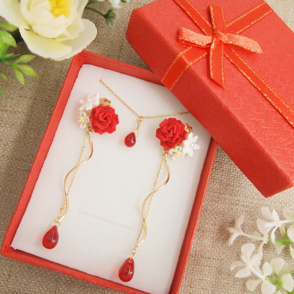 Red Rose Coffret ~Pierce ver.~ (Tsumami work *Made to order) 第3張的照片