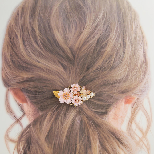 桜のポニーフック ～花の宴～ （ つまみ細工＊受注制作 ） ポニー