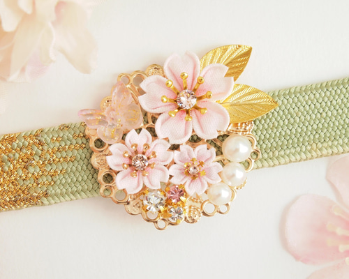 かわいい蝶々の帯　刺繍　桜色 0_d66025695a399fb1a454d3720ece