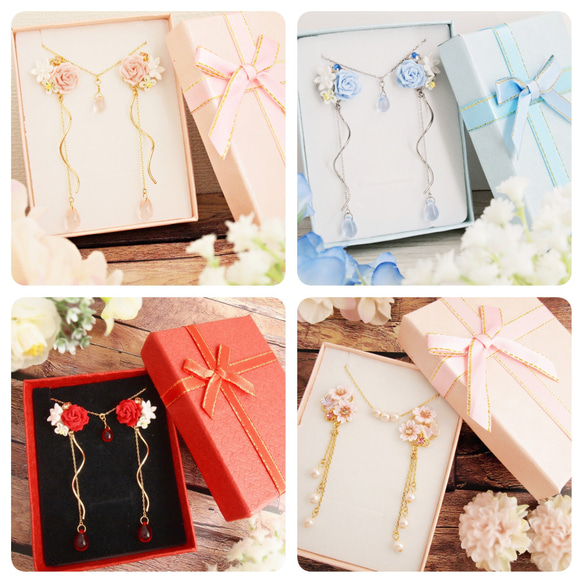 Nemophila Coffret ~Earring ver.~（Tsumami work *Made to order） 第6張的照片