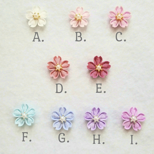 桜の花のハットピン （ つまみ細工＊受注制作 ） ブローチ つまみ細工