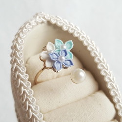 繡球花旋律戒指（Tsumami作品*定制） 第2張的照片