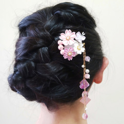 Sakura Kanzashi（Tsumami Craft *定制） 第3張的照片