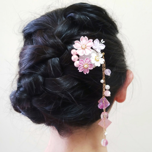 つまみ細工 桜 かんざし つまみ細工 簪 桜 | くり