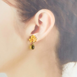 香犀深花穿孔耳環（Tsumami作品*定制） 第4張的照片