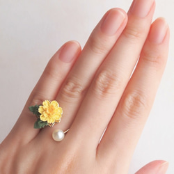 たんぽぽのリング （ つまみ細工＊受注制作 ） 指輪・リング つまみ