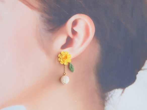 ⟪全2種⟫蒲公英和春風耳環（Tsumami Craft *定制） 第4張的照片