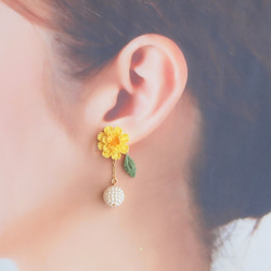 ⟪共2種⟫蒲公英和春風耳環（Tsumami Craft *定制） 第4張的照片