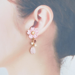 ⟪全部 10 種顏色⟫ 溢出的櫻花耳環（Tsumami 作品 * 定制） 第3張的照片