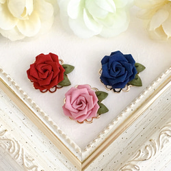 [面具用] Classic rose mini brooch (Tsumami work * made-to-order) 第1張的照片