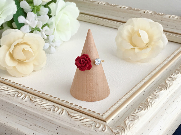 Classic rose and reflet ring (Tsumami work *Made-to-order) 第2張的照片