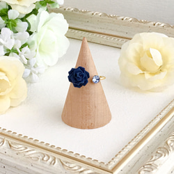 Classic rose and reflet ring (Tsumami work *Made-to-order) 第3張的照片