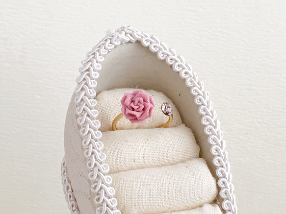 Classic rose and reflet ring (Tsumami work *Made-to-order) 第5張的照片