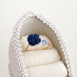 Classic rose and reflet ring (Tsumami work *Made-to-order) 第6張的照片