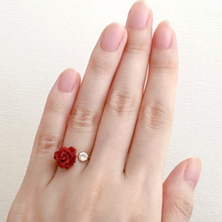 Classic rose and reflet ring (Tsumami work *Made-to-order) 第7張的照片