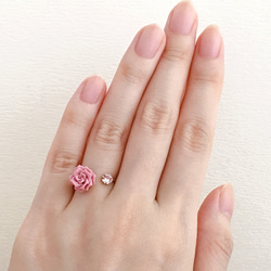 Classic rose and reflet ring (Tsumami work *Made-to-order) 第8張的照片