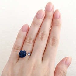 Classic rose and reflet ring (Tsumami work *Made-to-order) 第9張的照片