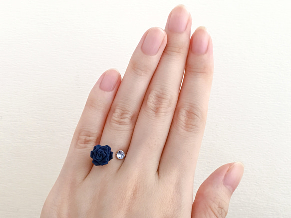 Classic rose and reflet ring (Tsumami work *Made-to-order) 第9張的照片