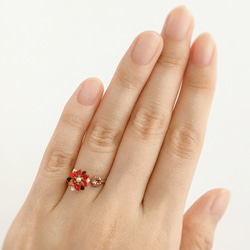 一品紅和 rufure 戒指（Tsumami 作品*定制） 第4張的照片