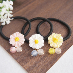 春♡マーガレット♡ベビーヘアクリップ　ヘアゴム　ハンドメイド商品 春♡マーガレット♡ベビーヘアクリップ ヘアゴム ハンドメイド商品
