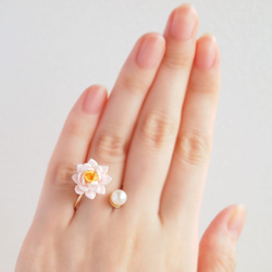 睡蓮戒指（Tsumami作品*定制） 第3張的照片